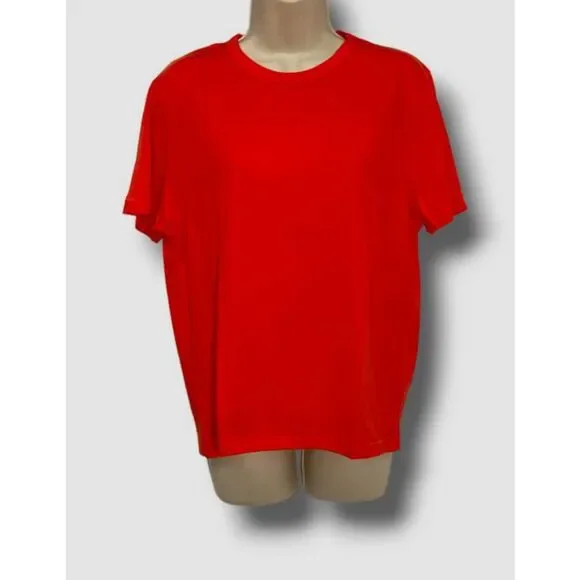 $133 Majestic Filatures Women's Orange Cotton Semi-Relaxed Crewneck Tee Size 2 - Picture 2 of 4